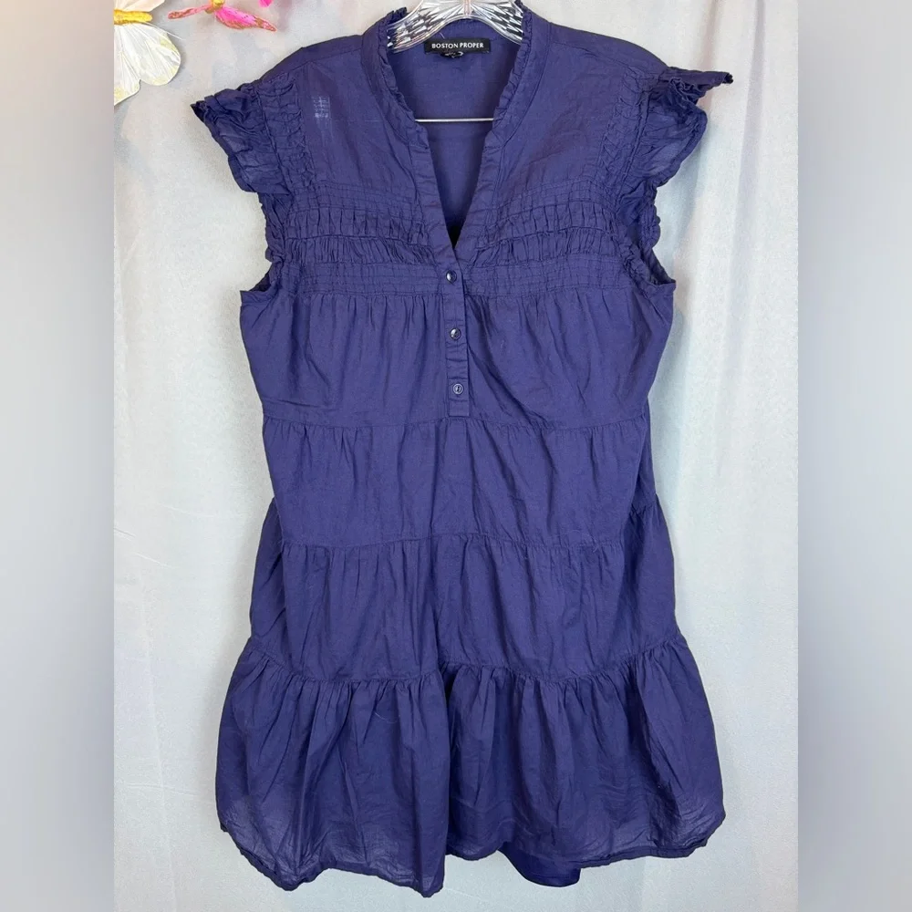 Boston Proper Tiered Sleeveless Shift Dress- Size Small - Picture 15 of 16